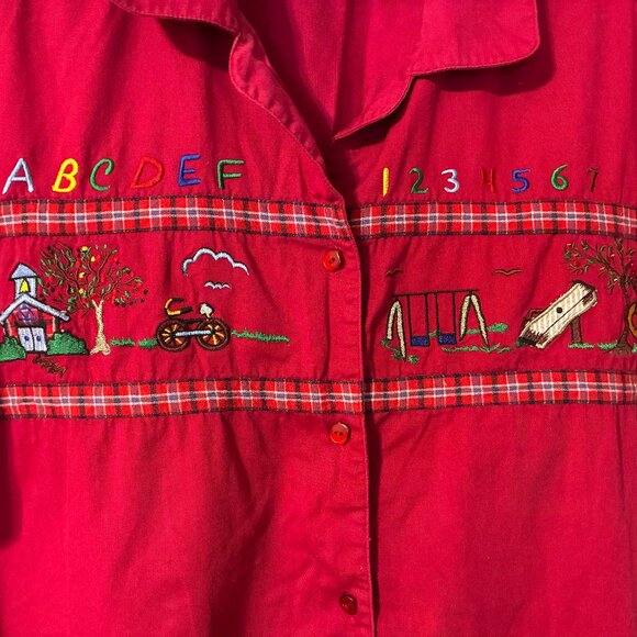 Bobby Brooks Vtg 90's Y2K Red Shirt - Picture 2 of 5
